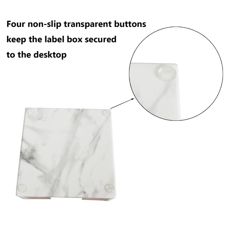 Supfoxer Marble White Sticky Notes Holderï¼ŒMemo Sticky Holder for 3" x 3" Adhesive notepads Storage Tray Despensers Office Desk Accessories Suppplies - Image 4